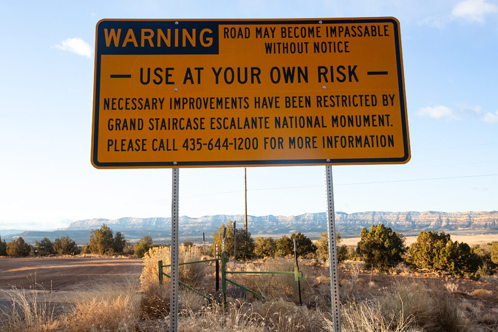 "Use at Your Own Risk" sign